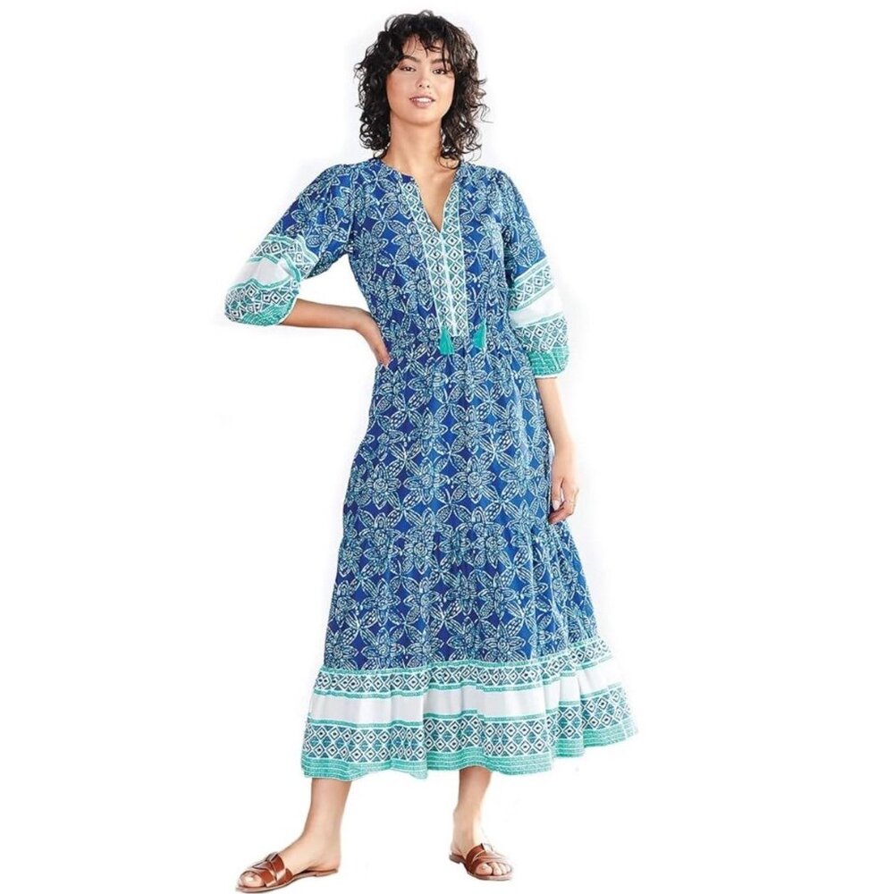 Hatley Blue and White Maxi Dress